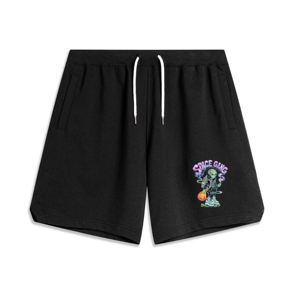 Space Gang Alien Retro Neon Cartoon Graphic Men's Basketball Shorts