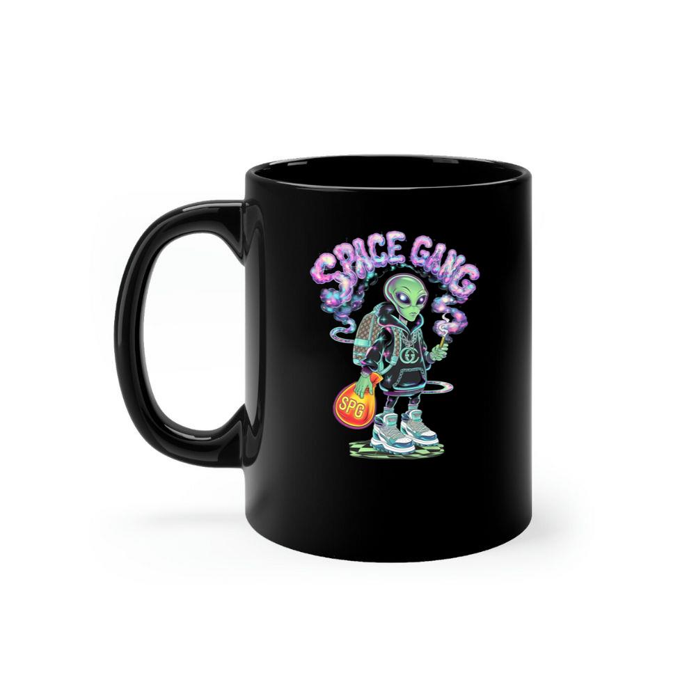 Space Gang Alien Retro Neon Cartoon Graphic Mug