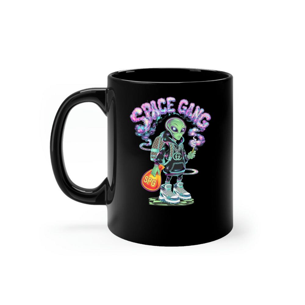 Space Gang Alien Retro Neon Cartoon Graphic Mug
