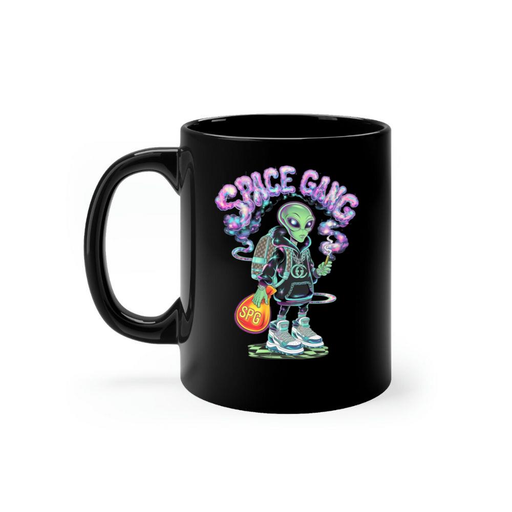 Space Gang Alien Retro Neon Cartoon Graphic Mug