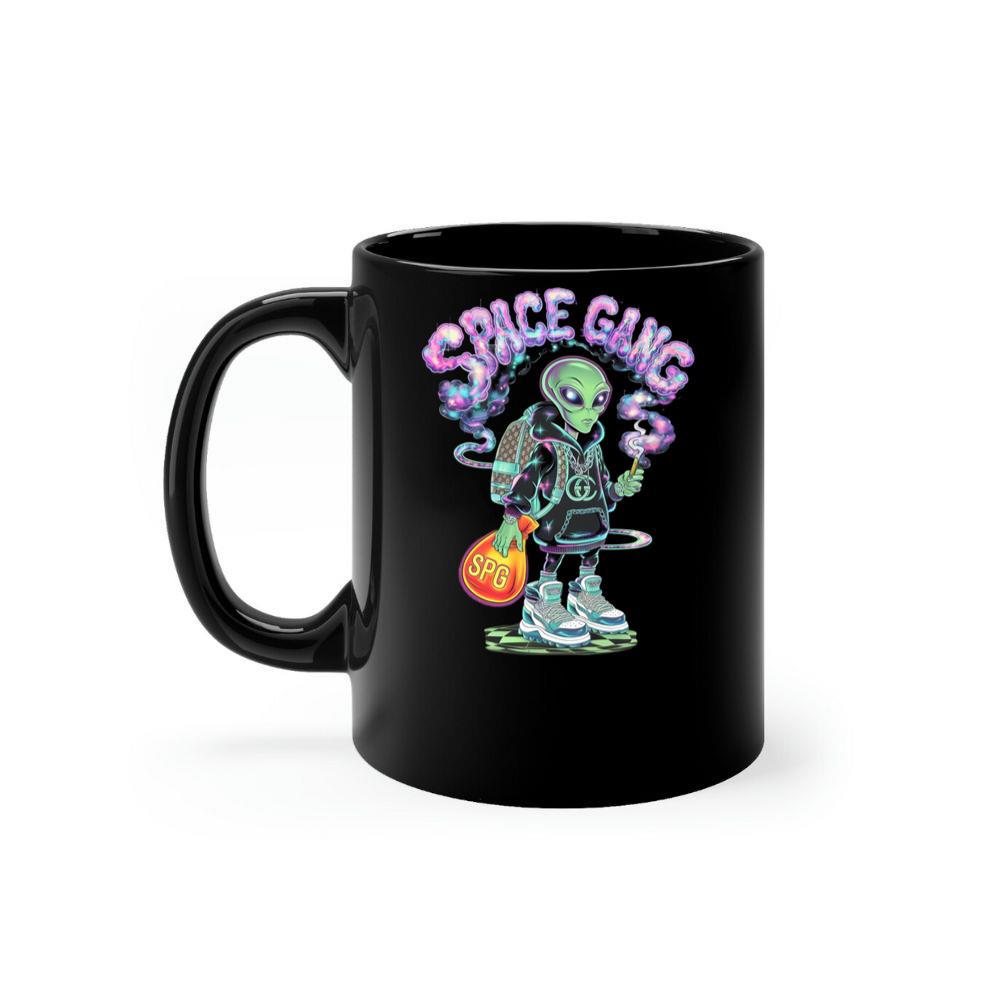 Space Gang Alien Retro Neon Cartoon Graphic Mug