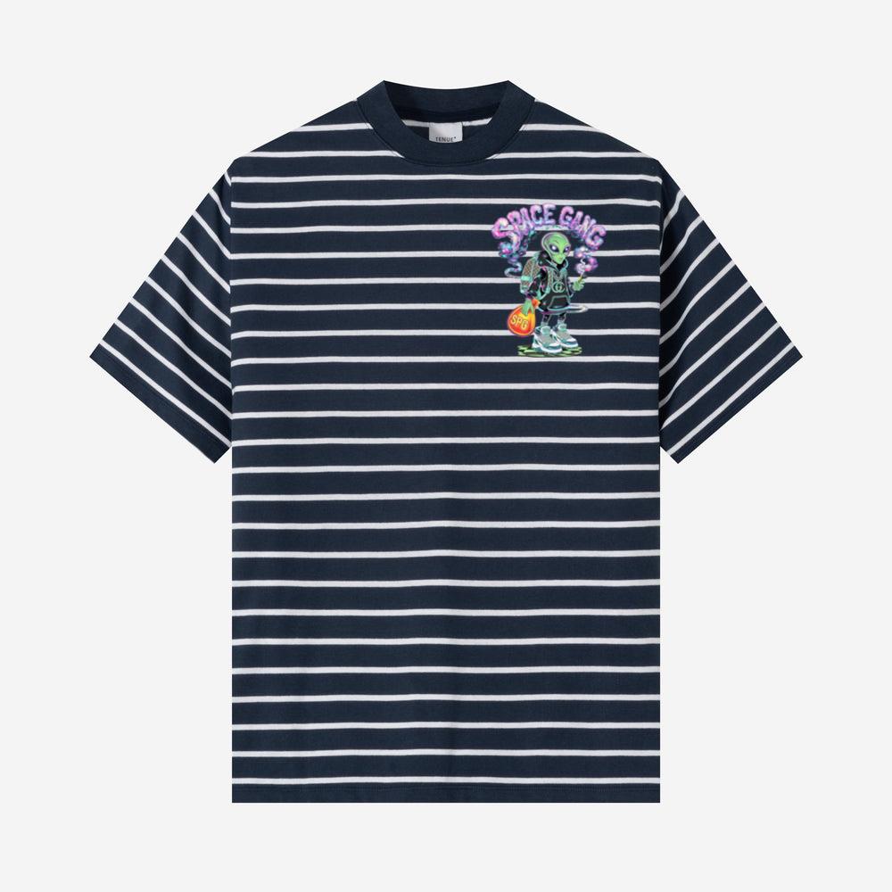 Space Gang Alien Retro Neon Cartoon Graphic T-Shirt