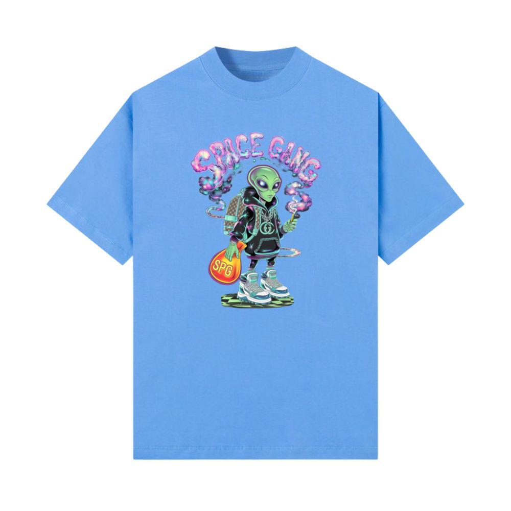 Space Gang Alien Retro Neon Cartoon Graphic T-Shirts