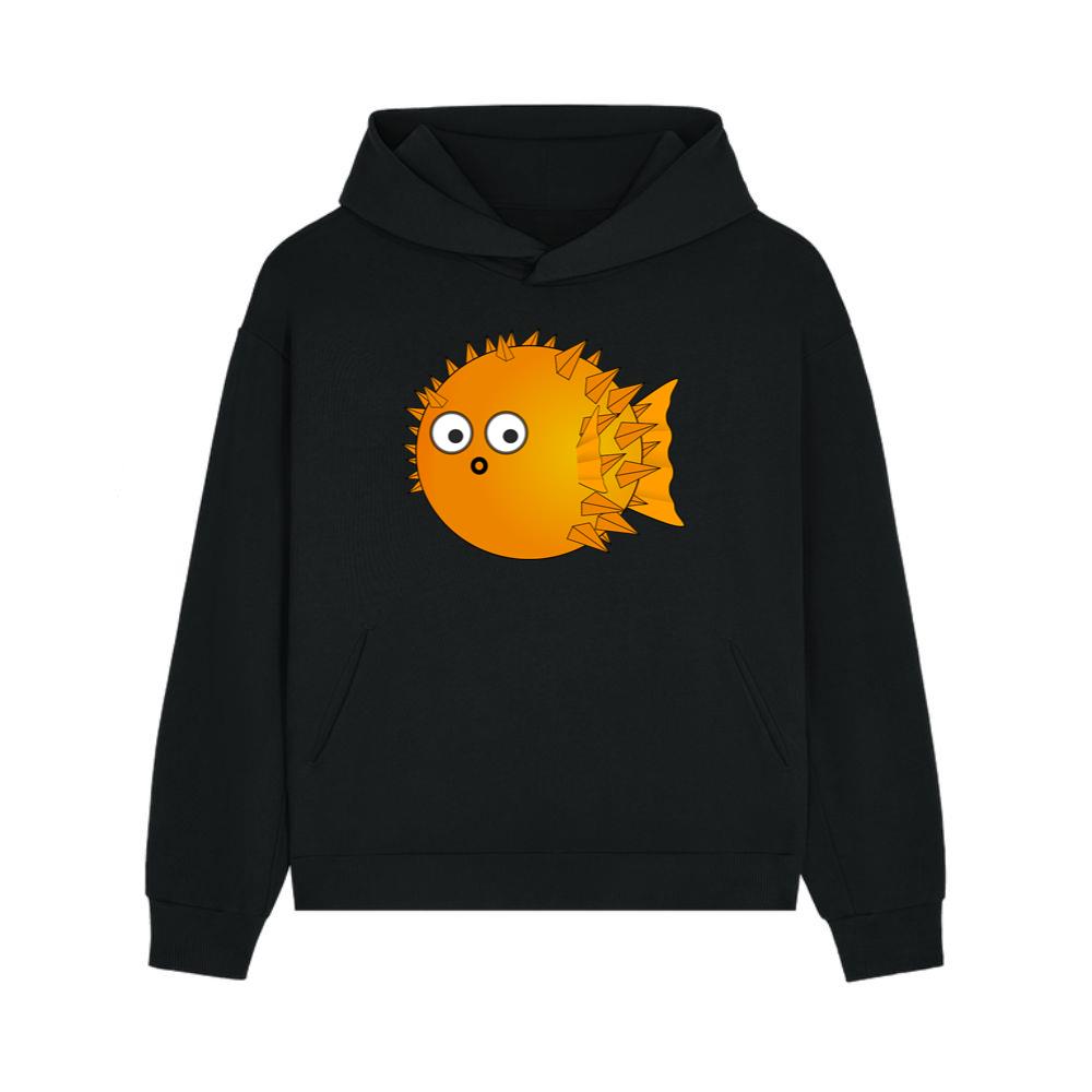 Spiky Round Orange Pufferfish Hoodie