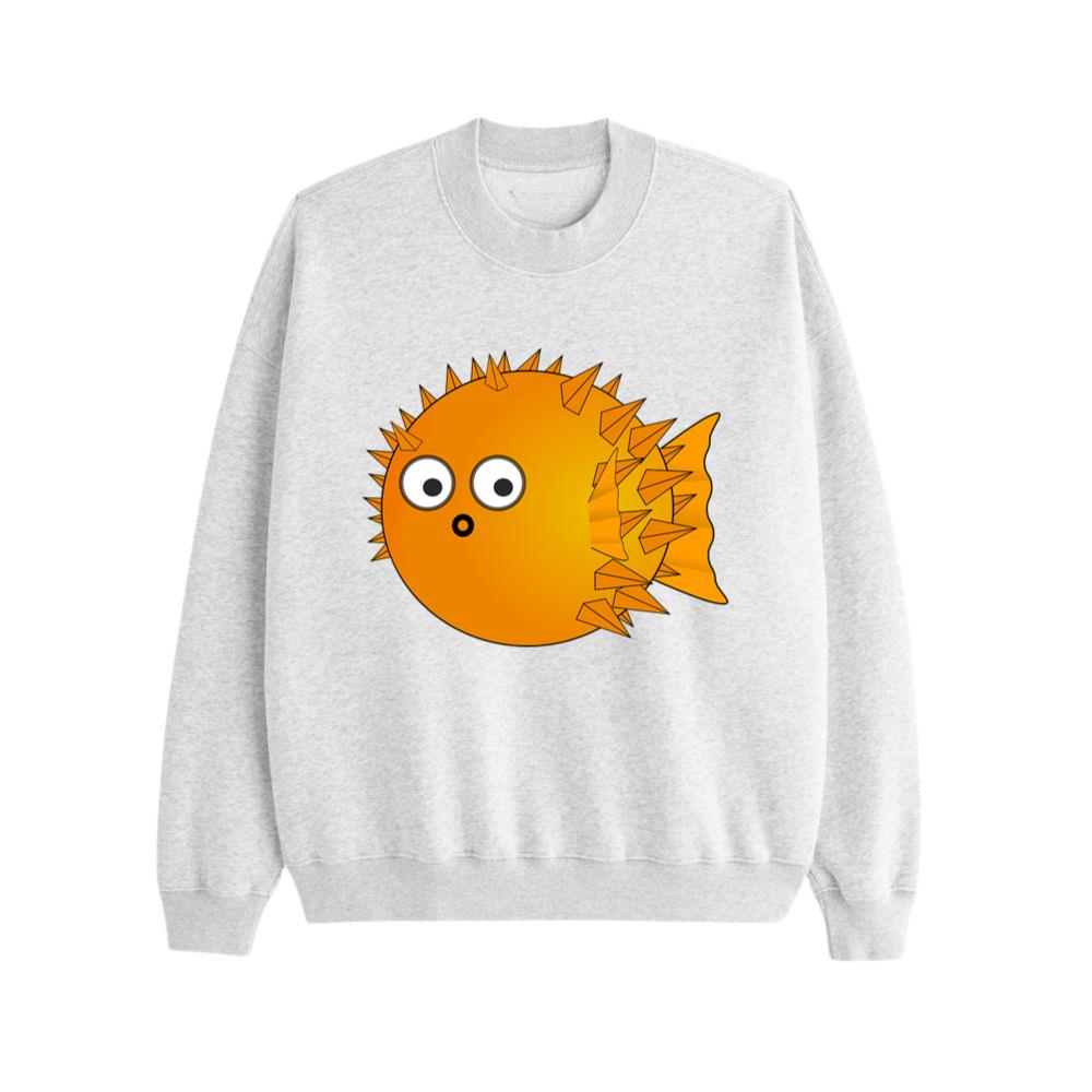 Spiky Round Orange Pufferfish Sweatsrhits