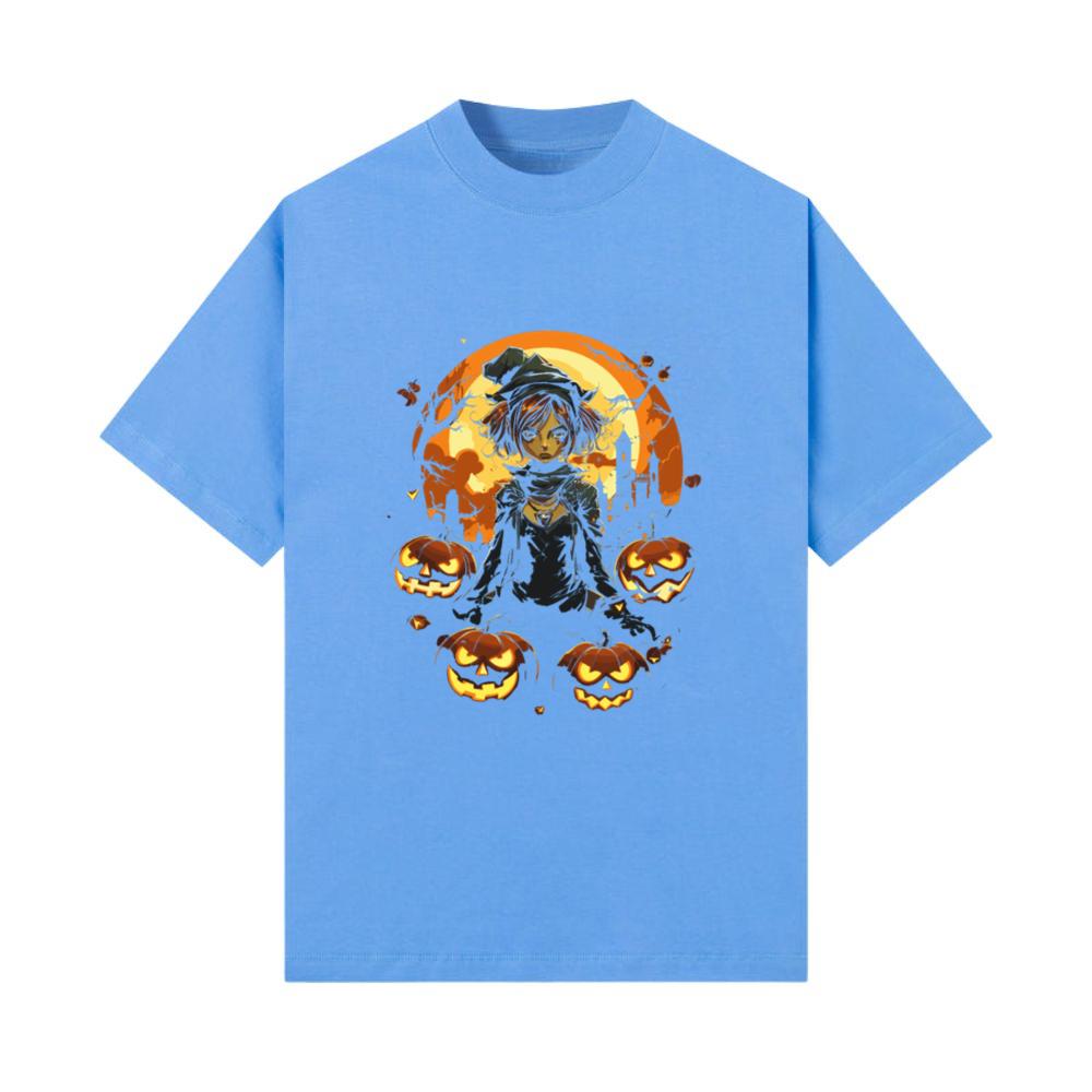 Spooky Anime Girl in Festive Halloween Costume T-Shirt