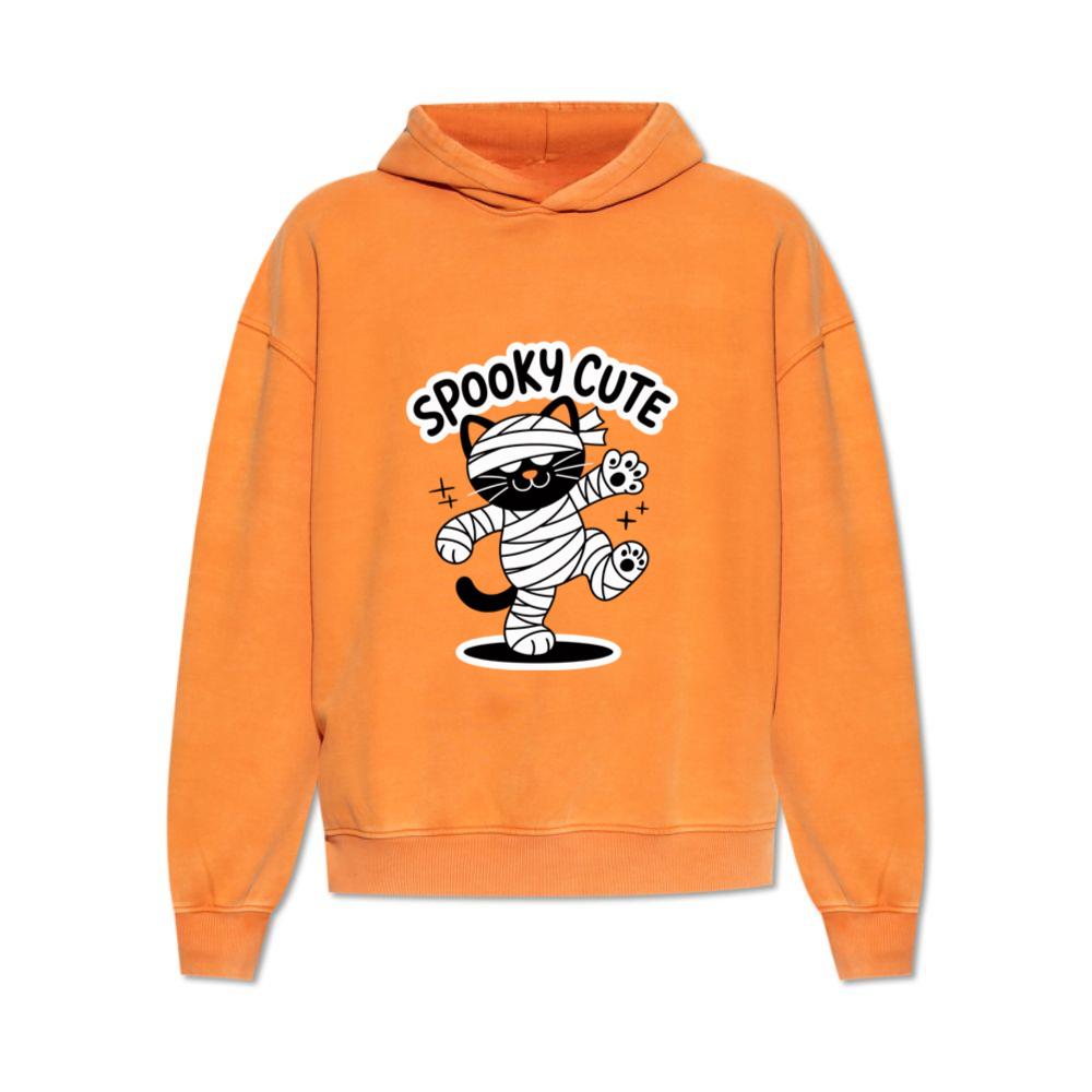 Spooky Cute Mummy Cat Funny Halloween Graphic Hoodie