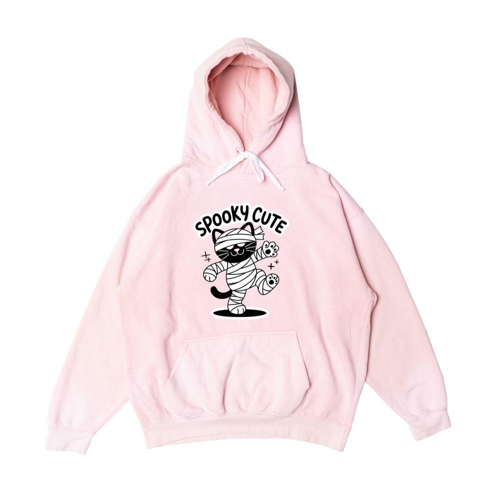 Spooky Cute Mummy Cat Funny Halloween Graphic Hoodie