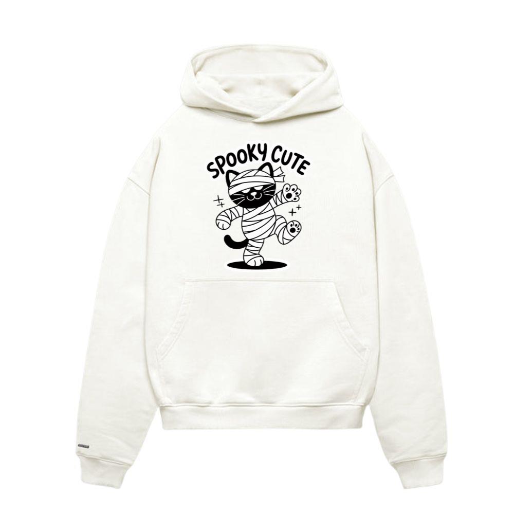 Spooky Cute Mummy Cat Funny Halloween Graphic Hoodies