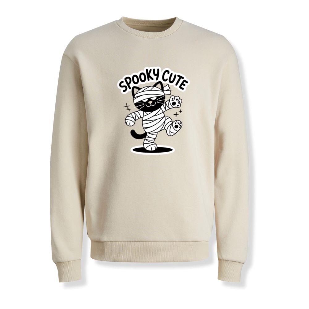 Spooky Cute Mummy Cat Funny Halloween Graphic Sweatshirt - Image 2