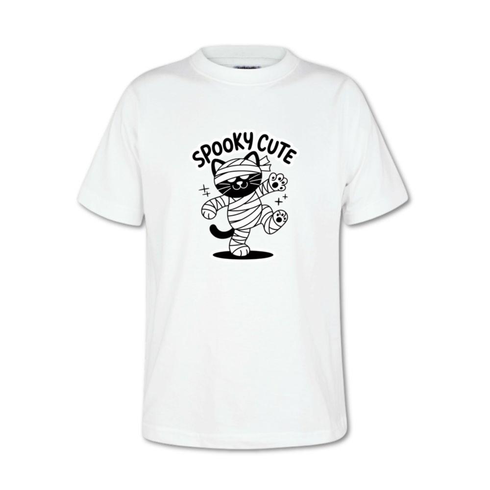 Spooky Cute Mummy Cat Funny Halloween Graphic T-Shirt