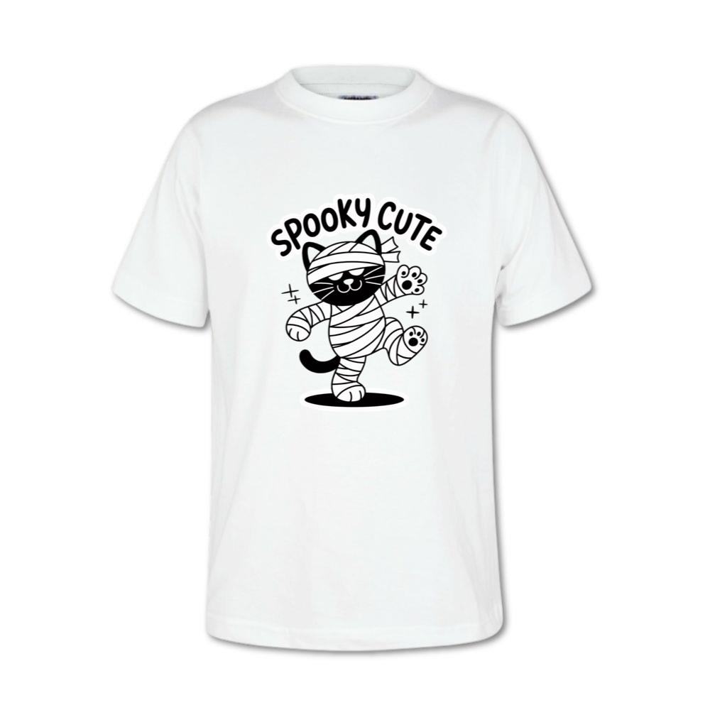 Spooky Cute Mummy Cat Funny Halloween Graphic T-Shirt