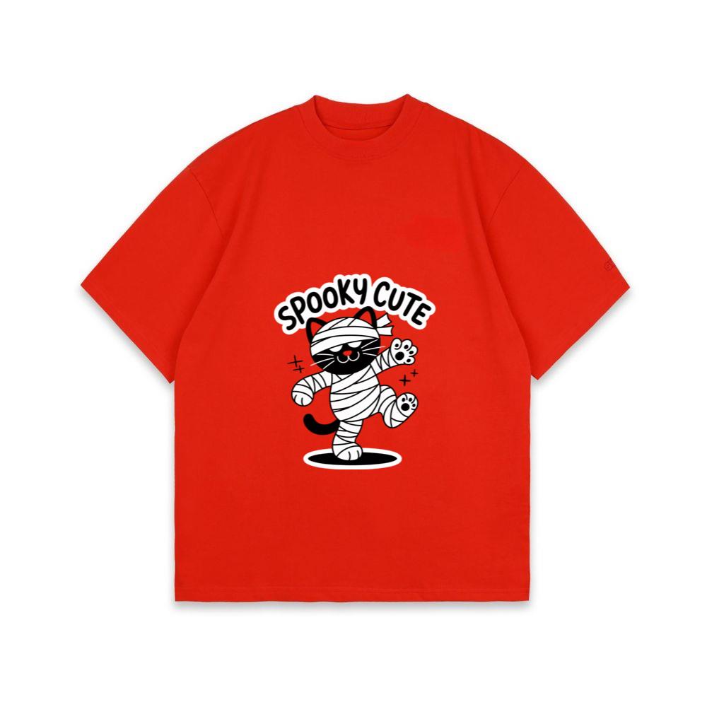 Spooky Cute Mummy Cat Funny Halloween Graphic T-Shirt