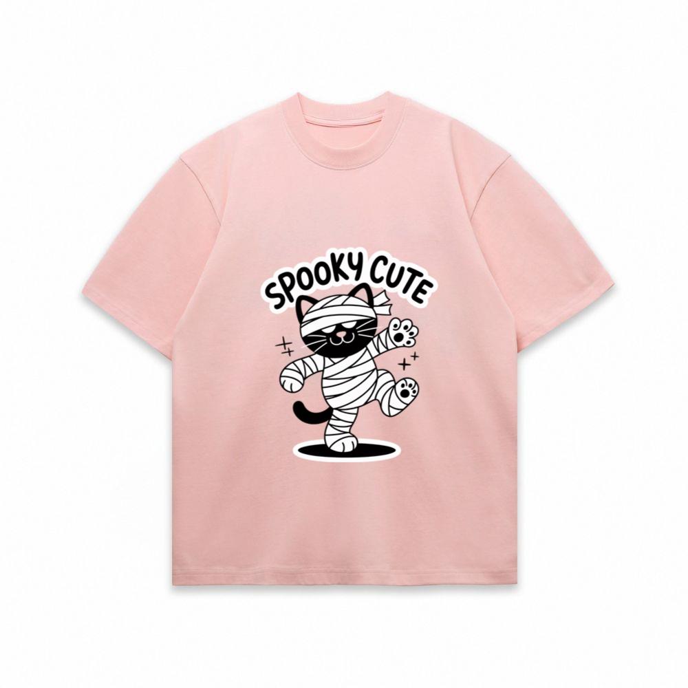 Spooky Cute Mummy Cat Funny Halloween Graphic T-Shirt