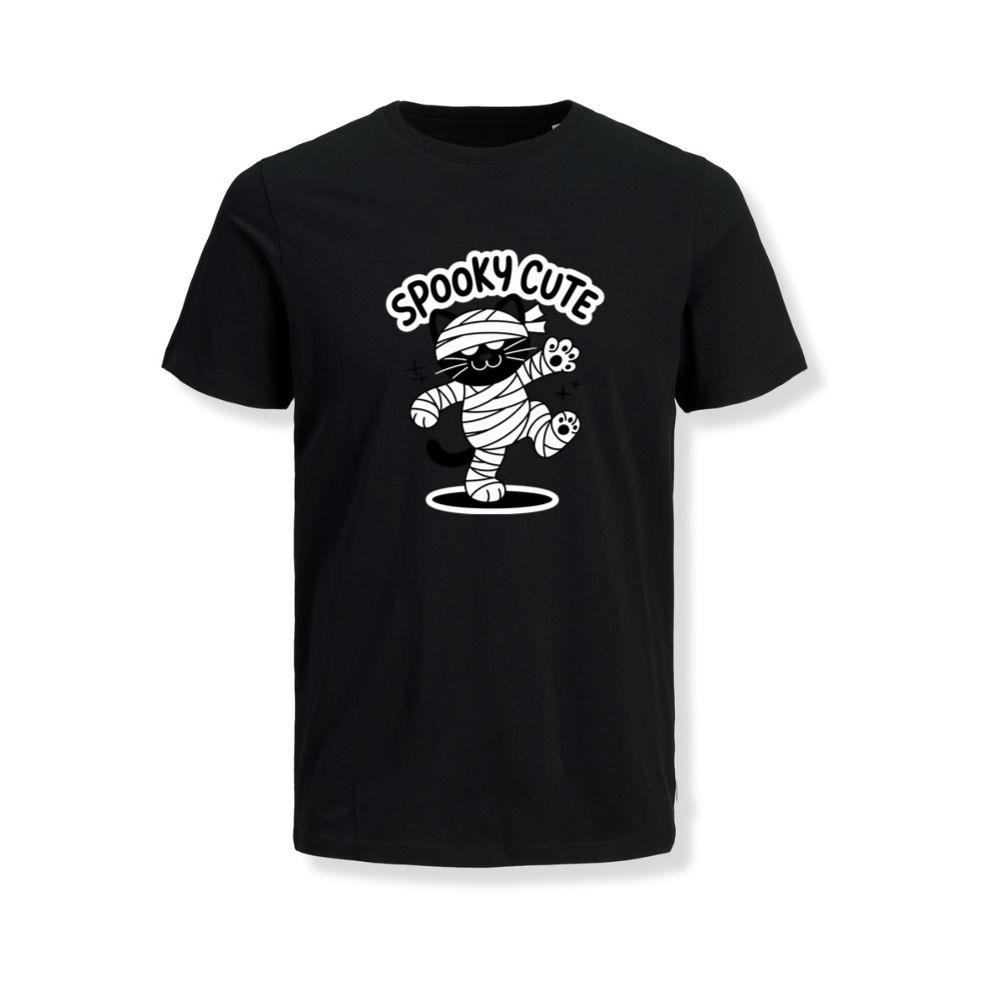 Spooky Cute Mummy Cat Funny Halloween Graphic T-Shirt
