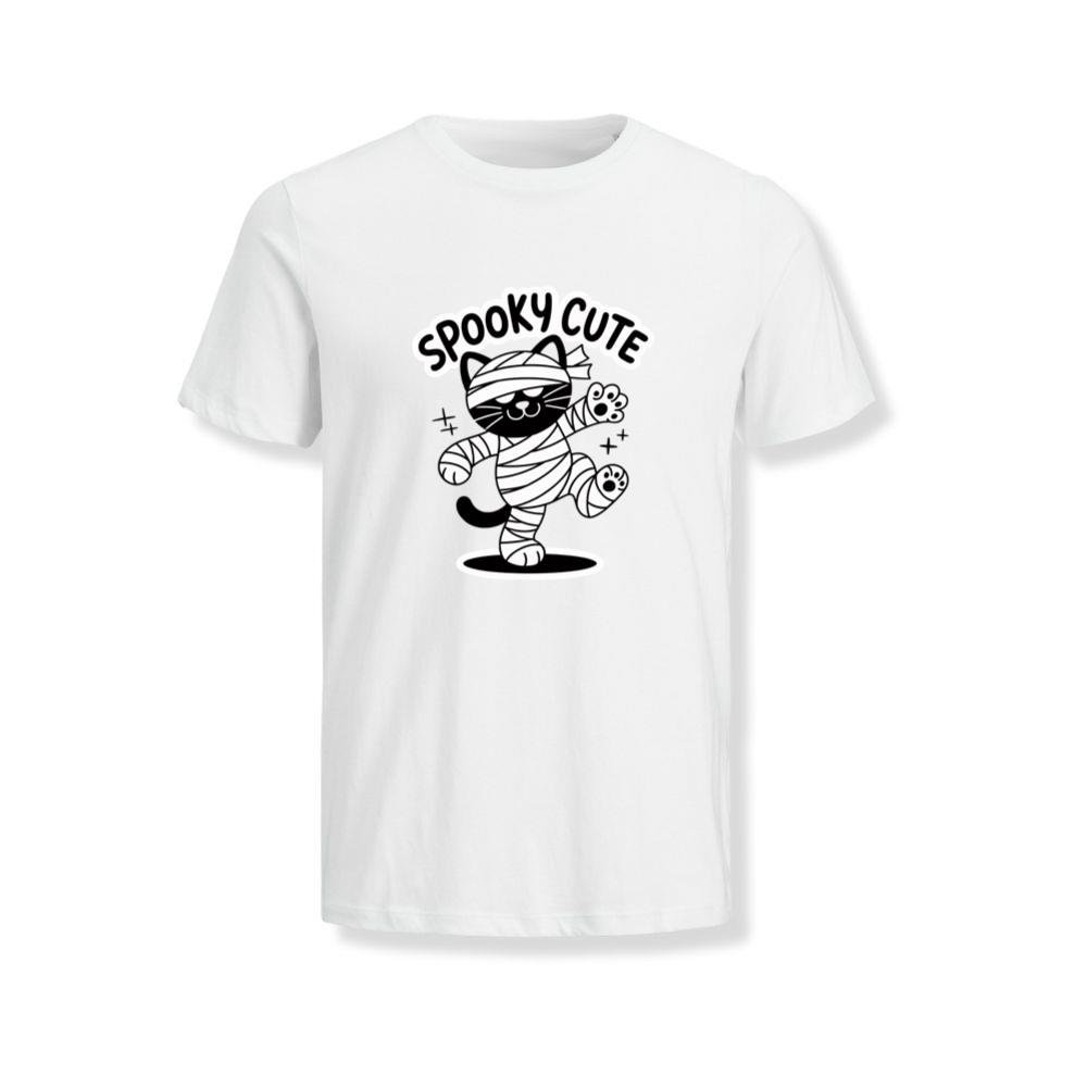 Spooky Cute Mummy Cat Funny Halloween Graphic T-Shirt