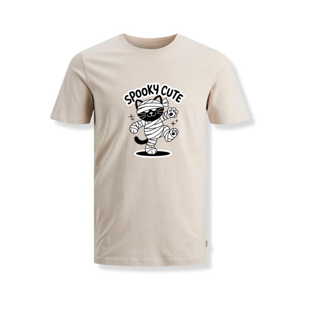 Spooky Cute Mummy Cat Funny Halloween Graphic T-Shirts