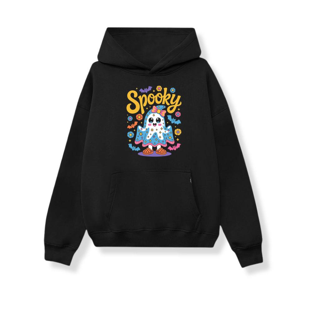 Spooky Ghost Cute Halloween Retro Graphic Hoodie