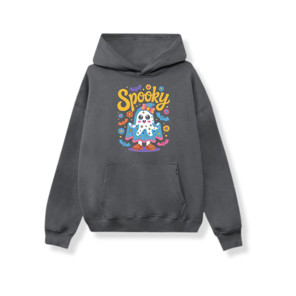 Spooky Ghost Cute Halloween Retro Graphic Hoodie - Image 3