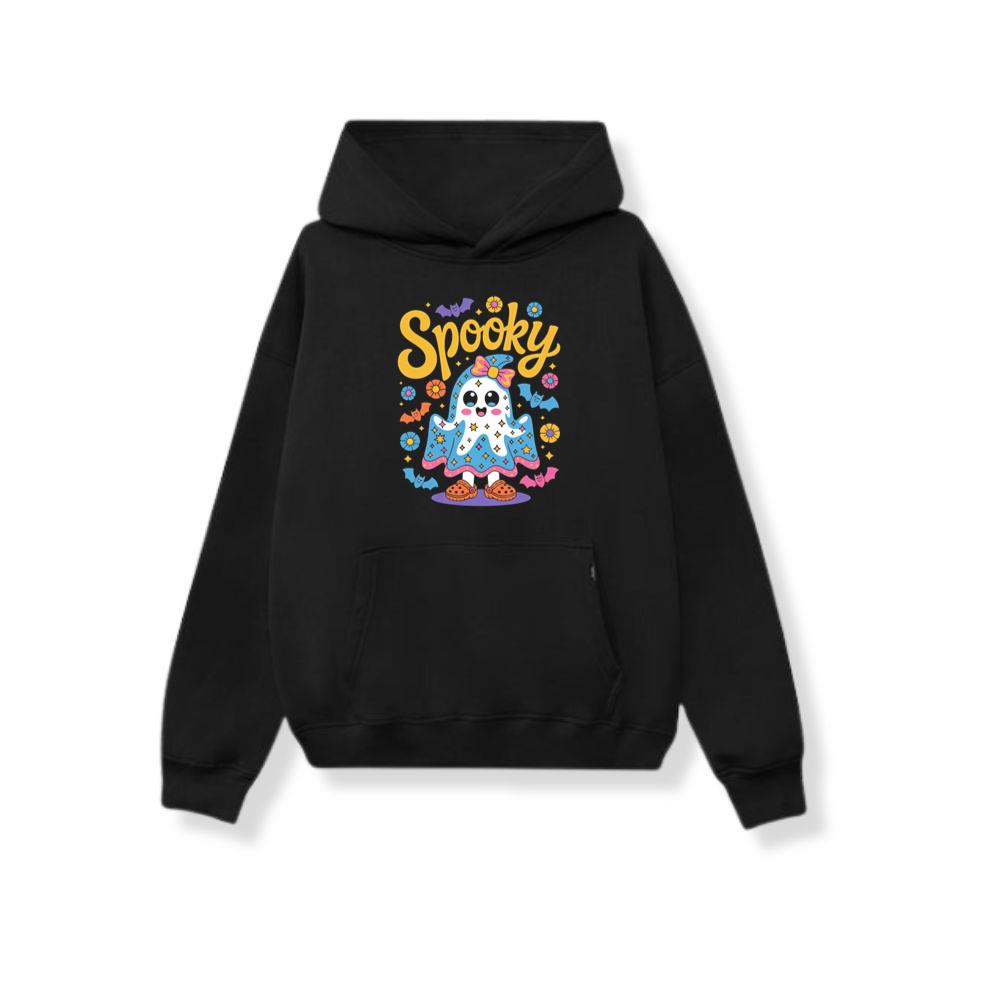 Spooky Ghost Cute Halloween Retro Graphic Hoodie