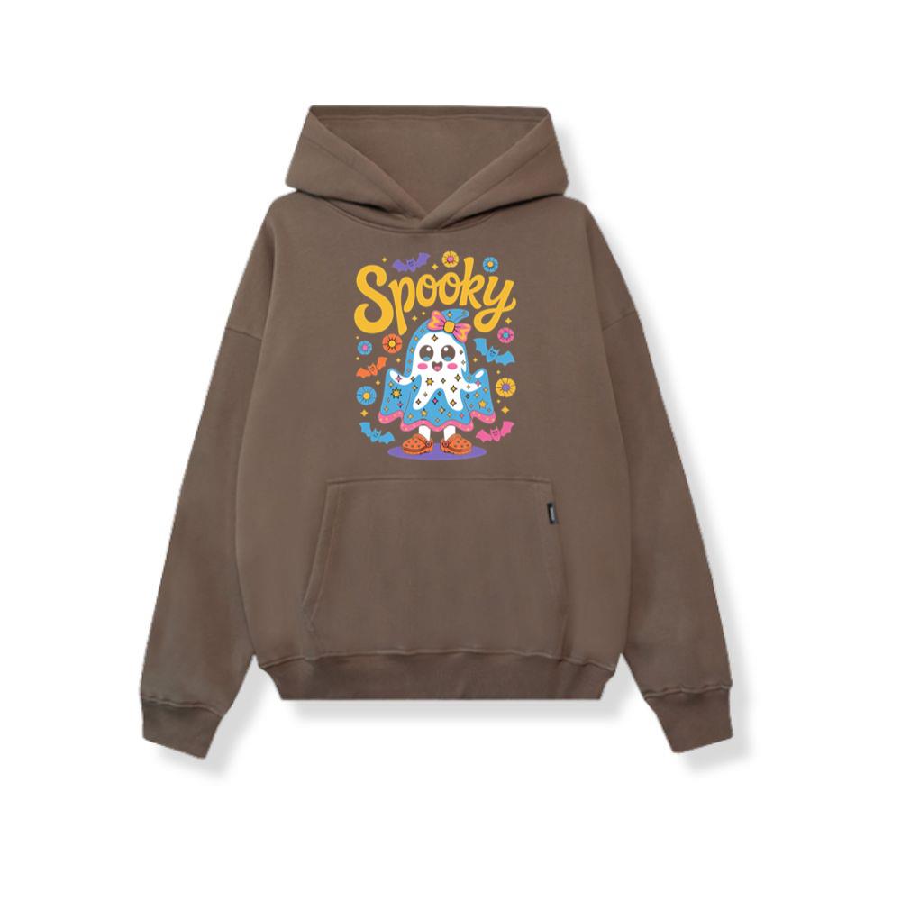 Spooky Ghost Cute Halloween Retro Graphic Hoodie - Image 2