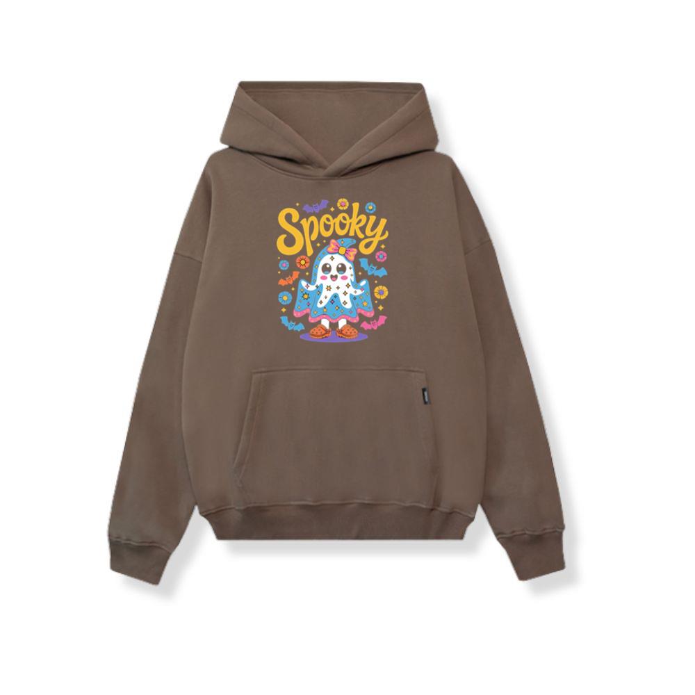 Spooky Ghost Cute Halloween Retro Graphic Hoodie - Image 3