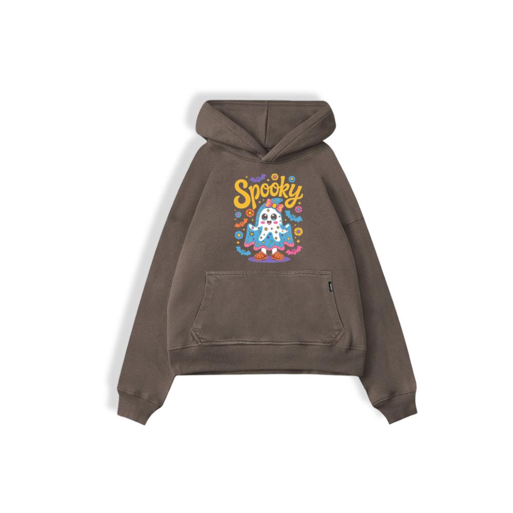 Spooky Ghost Cute Halloween Retro Graphic Hoodie - Image 3
