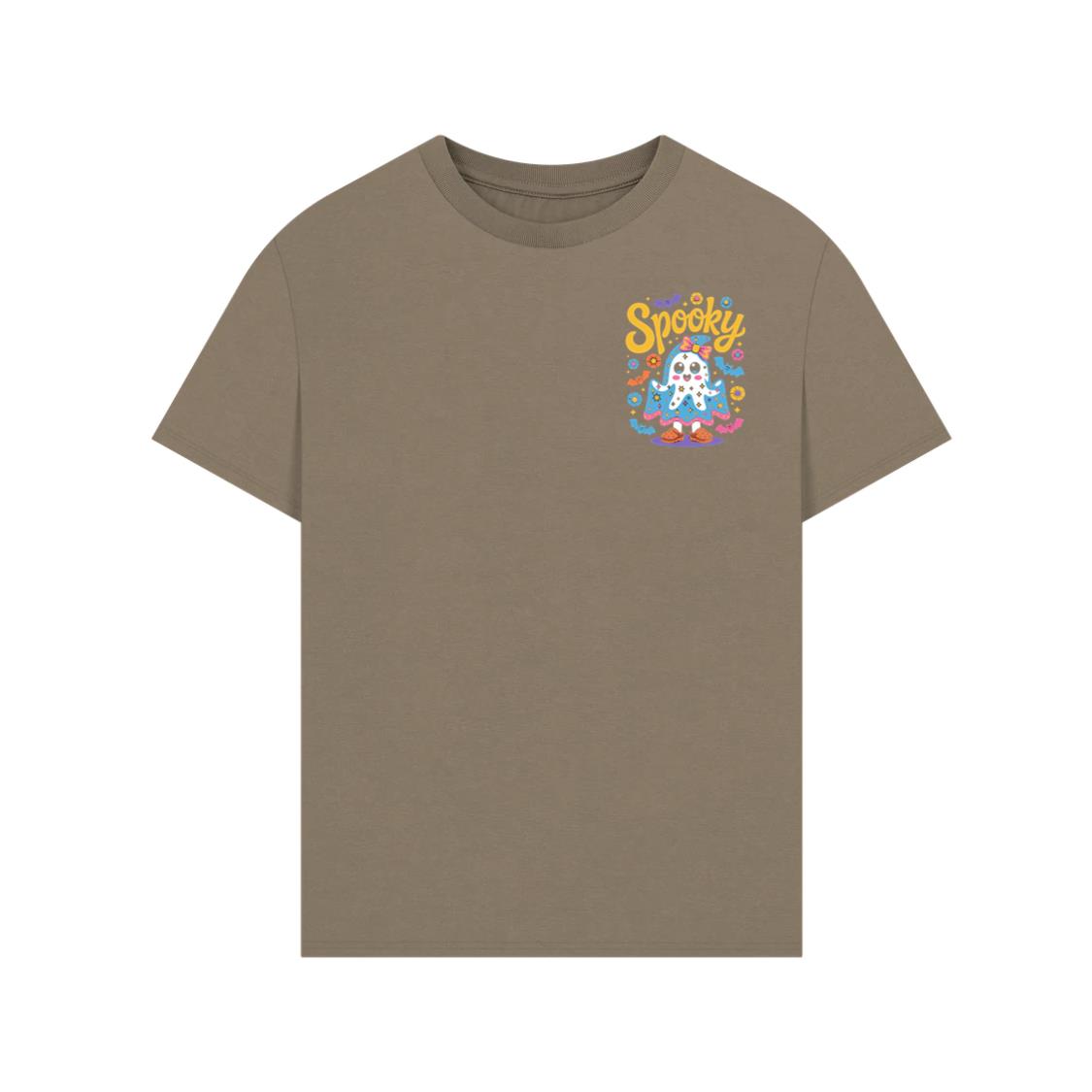 Spooky Ghost Cute Halloween Retro Graphic T-Shirt - Image 2