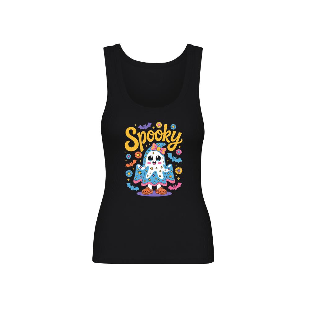 Spooky Ghost Cute Halloween Retro Graphic Tank Top