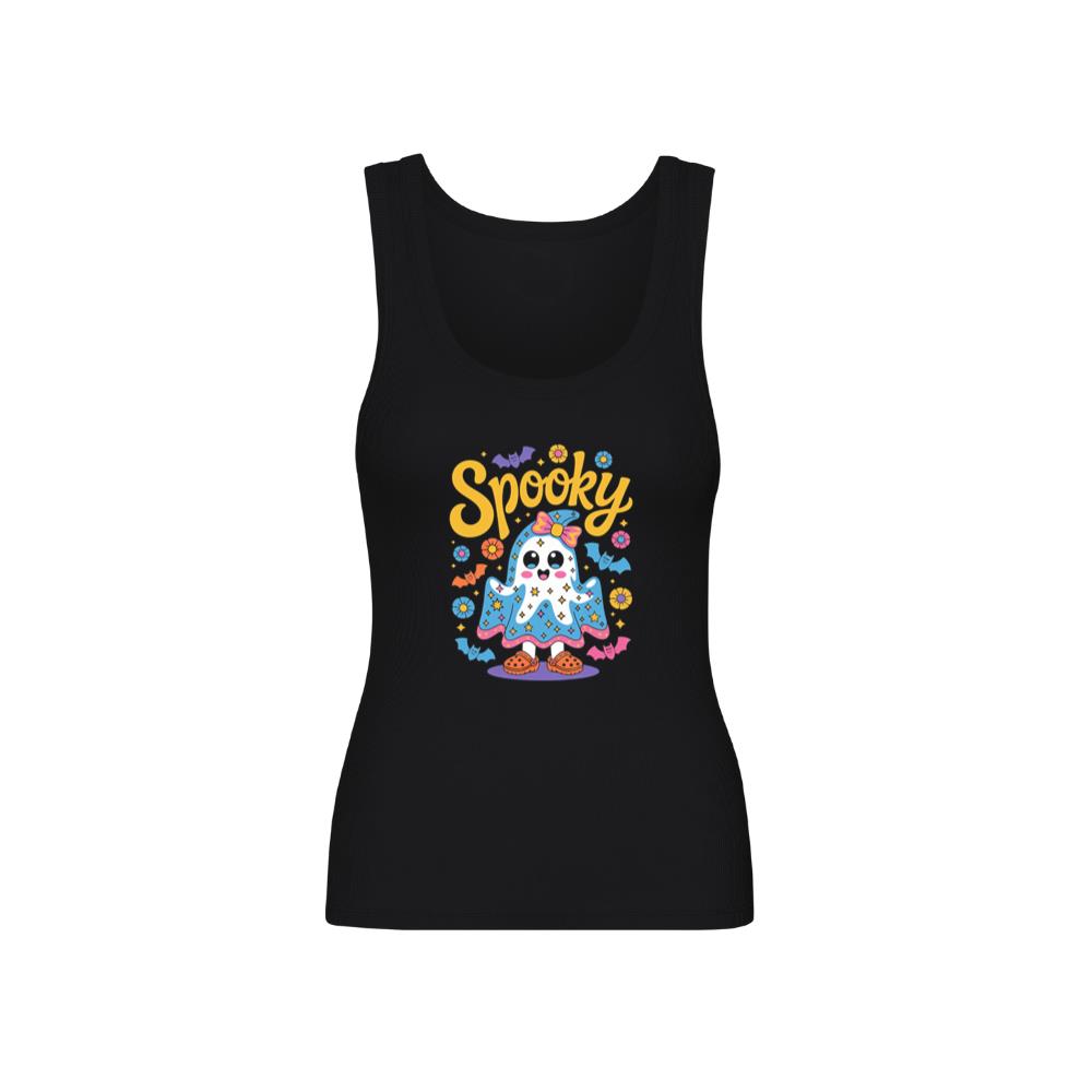 Spooky Ghost Cute Halloween Retro Graphic TankTop 