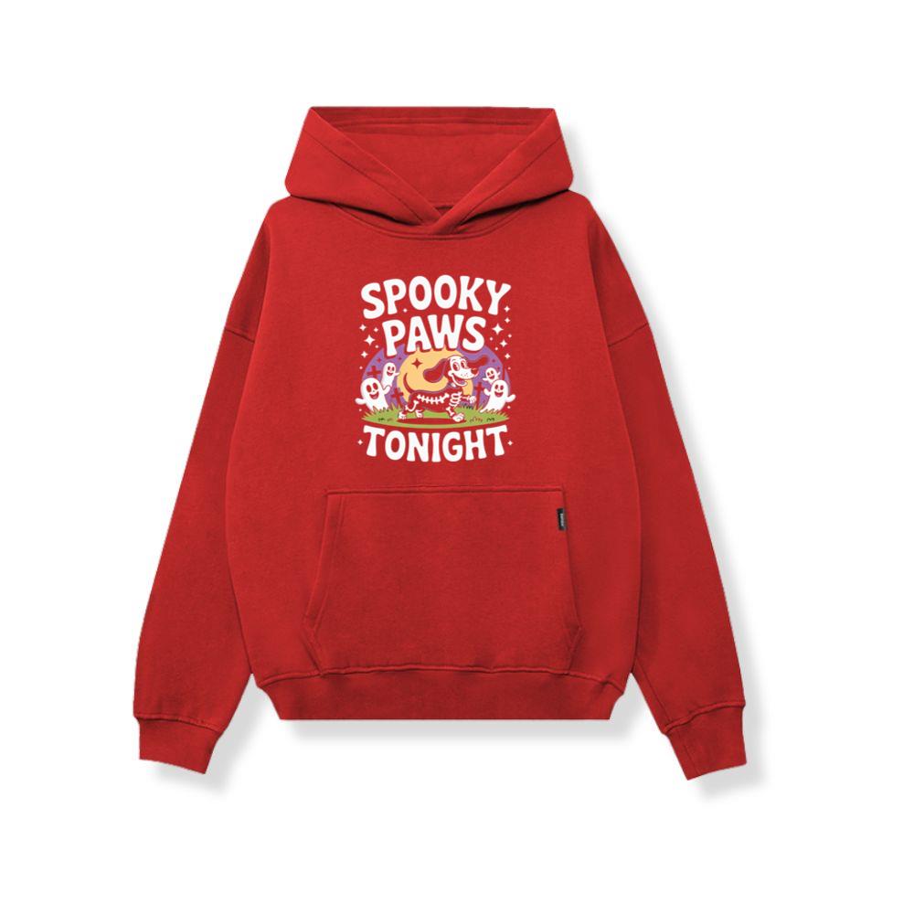 Spooky Paws Tonight Dog Skeleton Halloween Graphic Hoodie - Image 4
