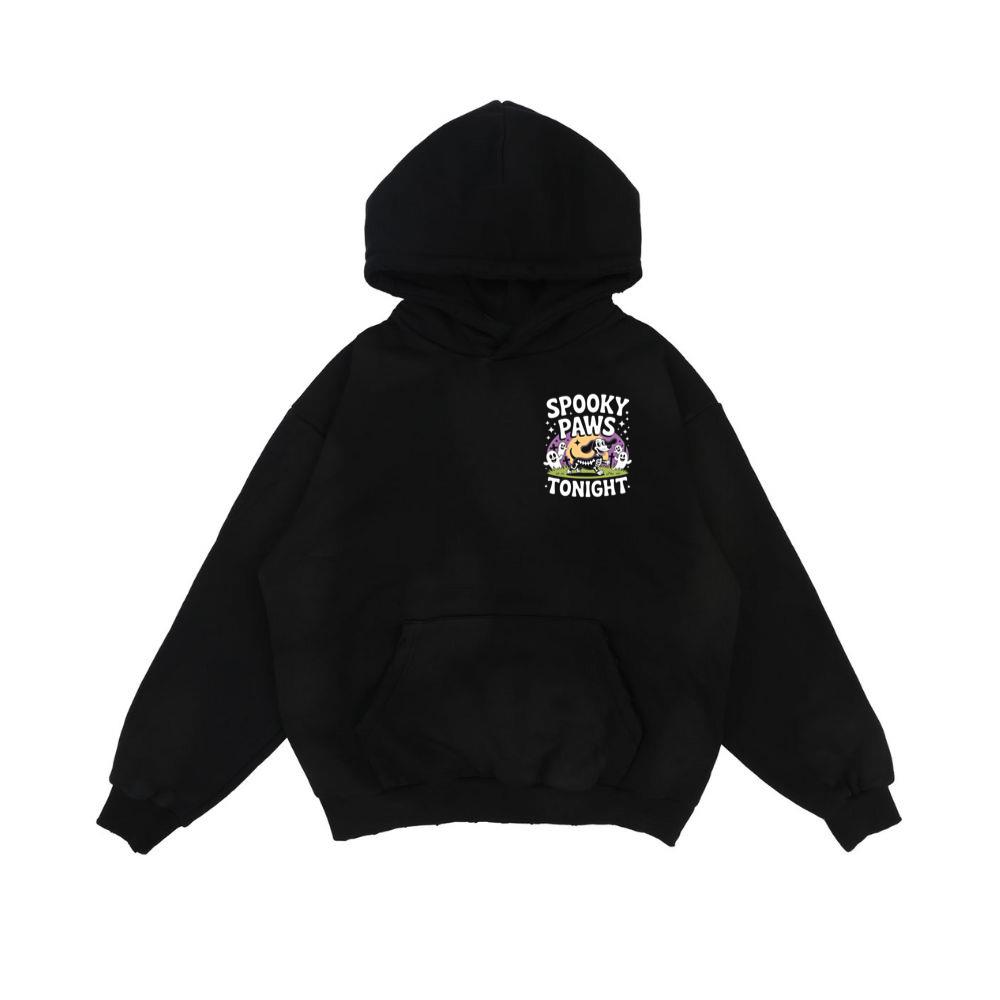 Spooky Paws Tonight Dog Skeleton Halloween Graphic Hoodie