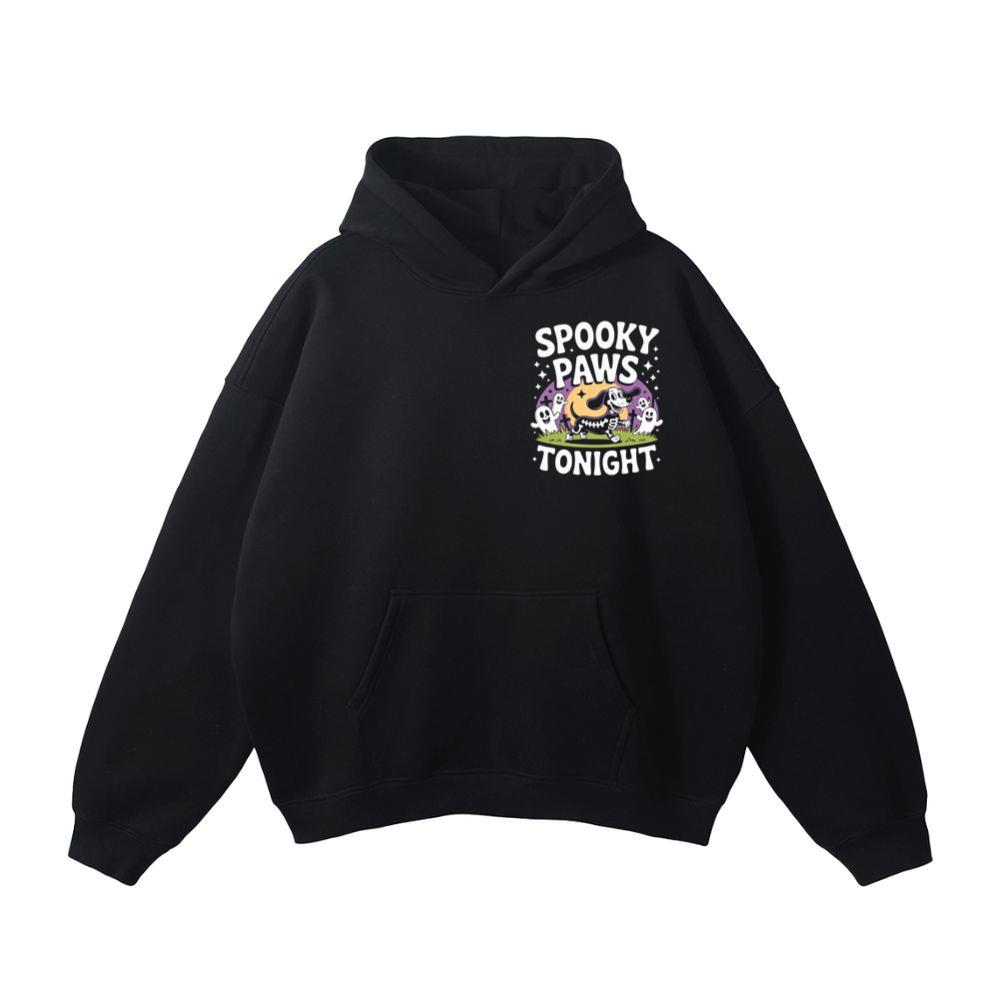 Spooky Paws Tonight Dog Skeleton Halloween Graphic Hoodie