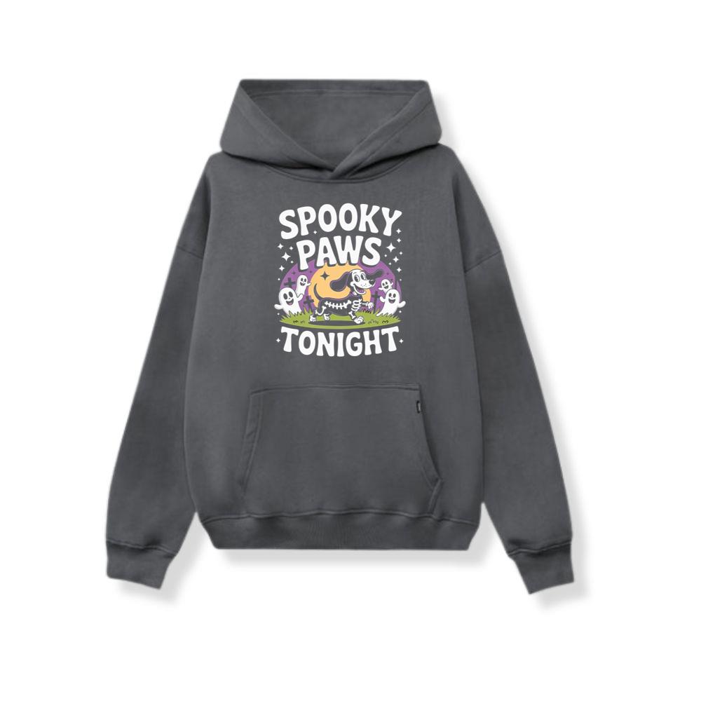 Spooky Paws Tonight Dog Skeleton Halloween Graphic Hoodie - Image 3