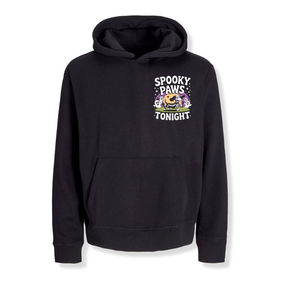 Spooky Paws Tonight Dog Skeleton Halloween Graphic Hoodie