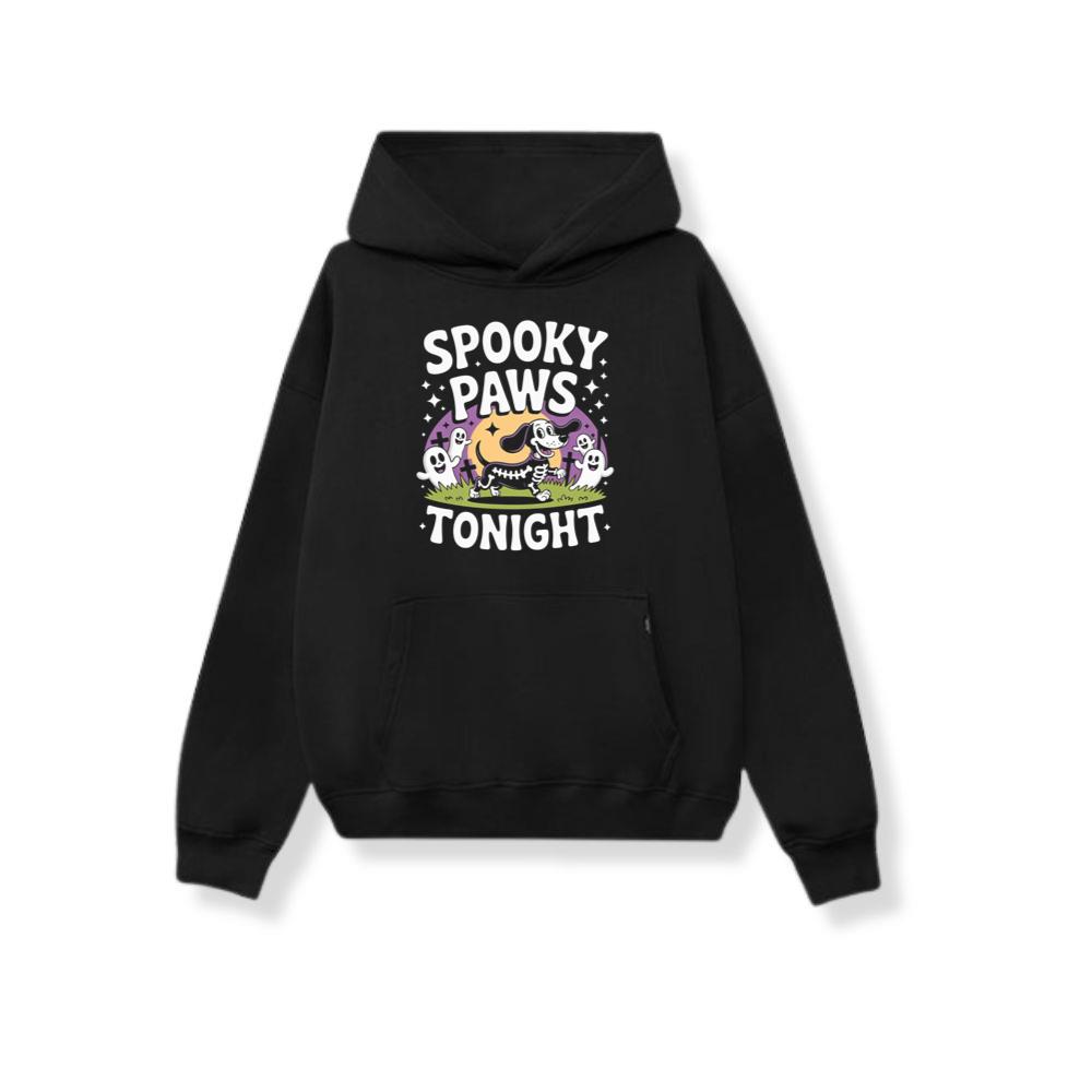 Spooky Paws Tonight Dog Skeleton Halloween Graphic Hoodies