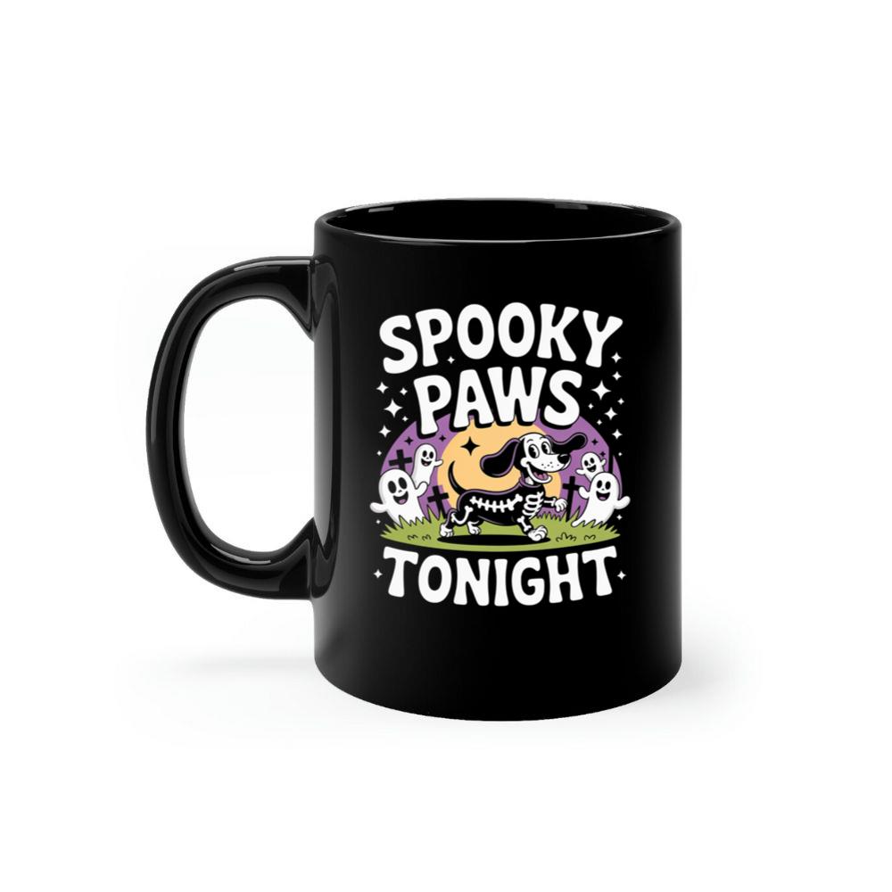 Spooky Paws Tonight Dog Skeleton Halloween Graphic Mug