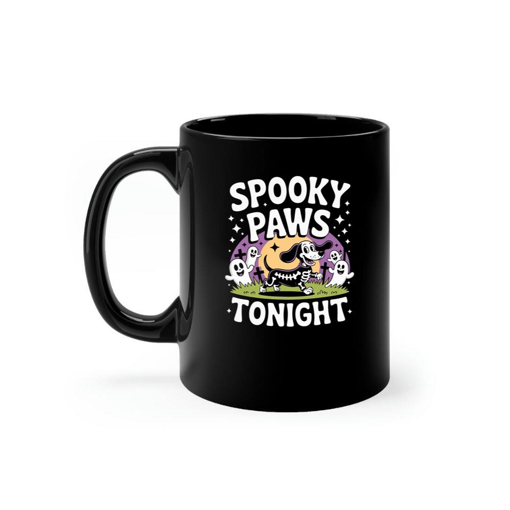 Spooky Paws Tonight Dog Skeleton Halloween Graphic Mug
