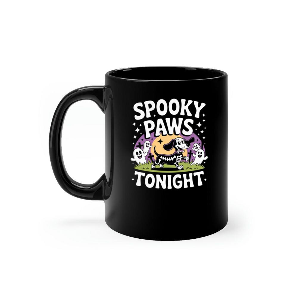 Spooky Paws Tonight Dog Skeleton Halloween Graphic Mug