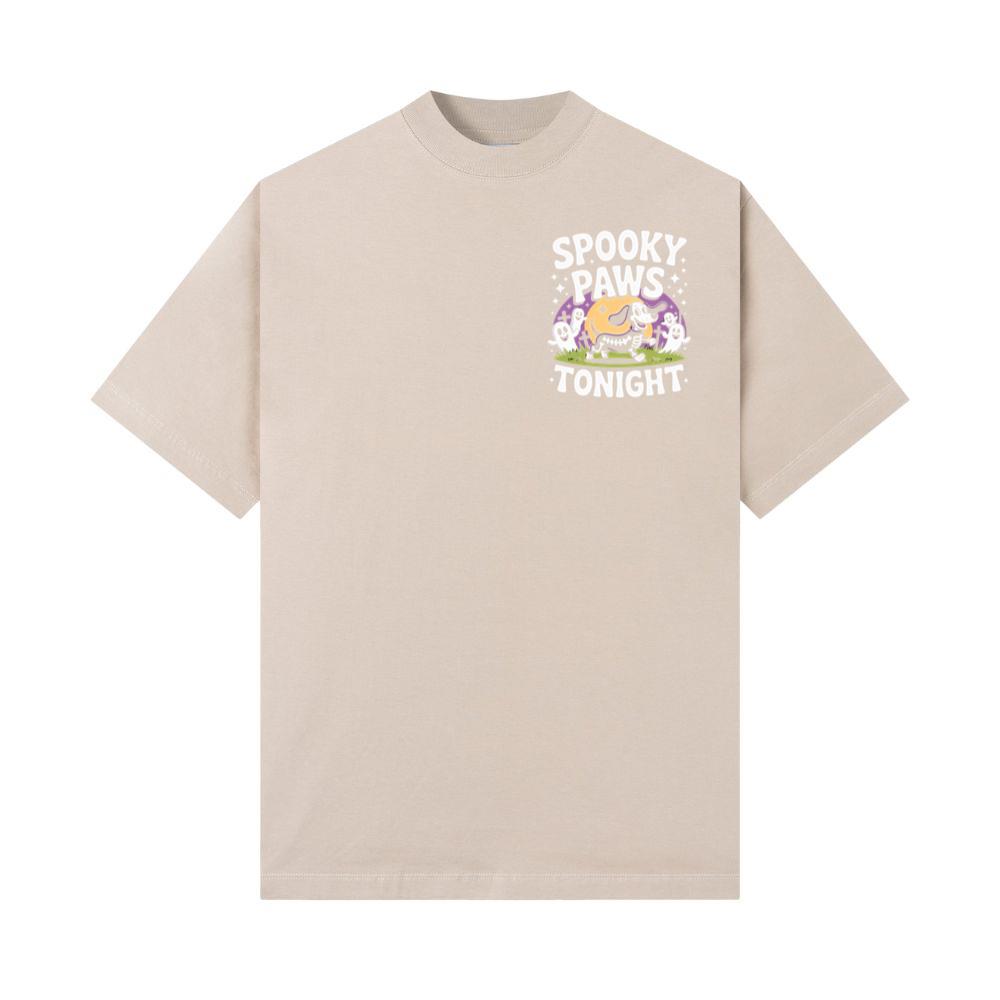 Spooky Paws Tonight Dog Skeleton Halloween Graphic T-Shirt