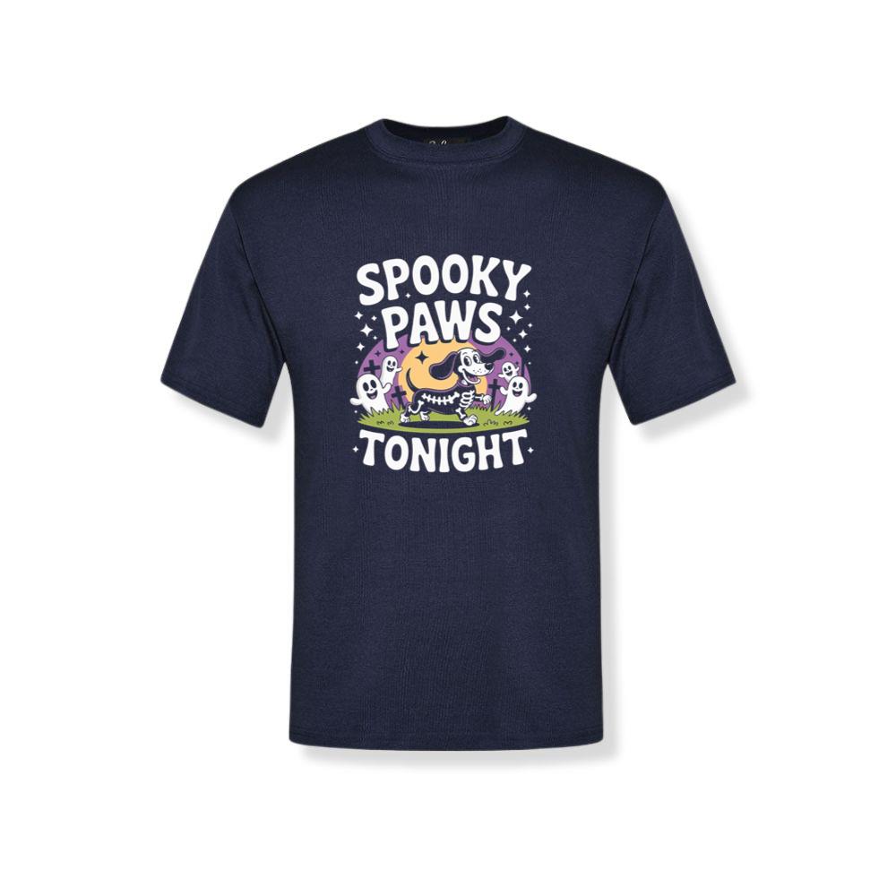 Spooky Paws Tonight Dog Skeleton Halloween Graphic T-Shirt 2