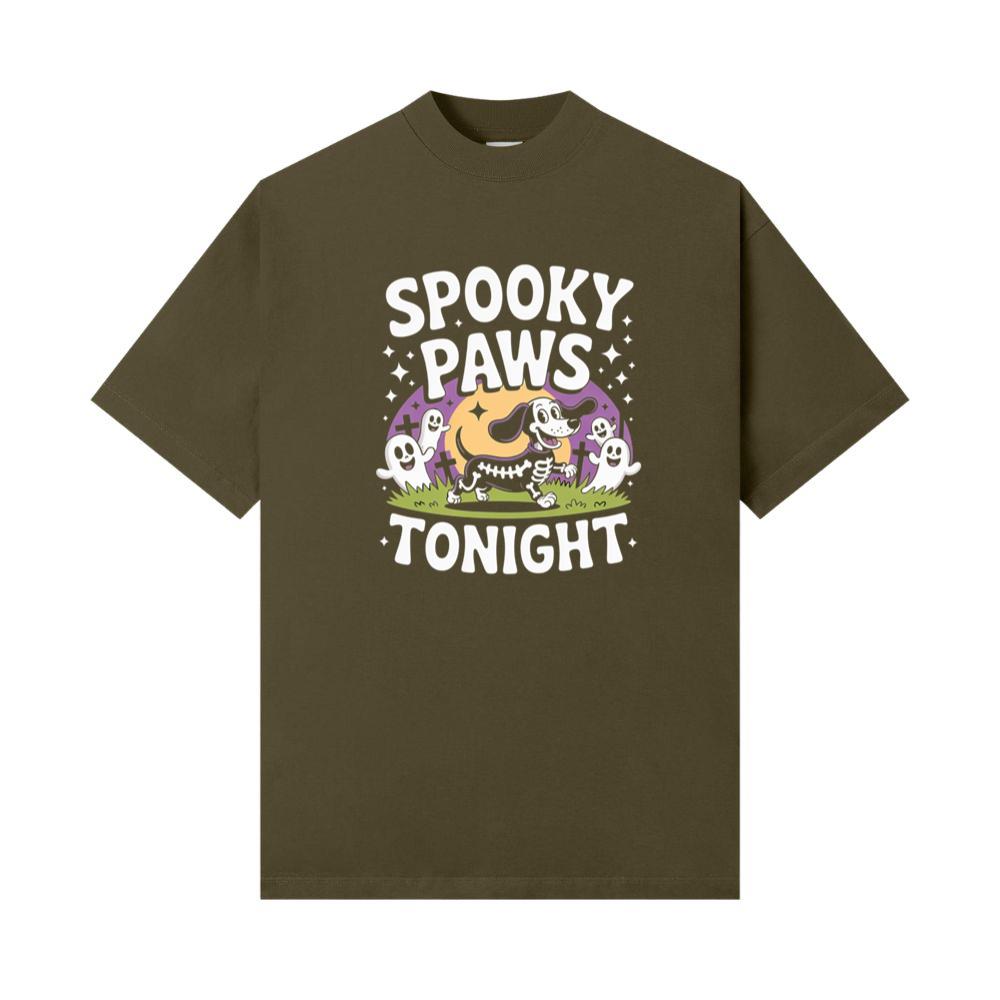 Spooky Paws Tonight Dog Skeleton Halloween Graphic T-Shirt - Image 2