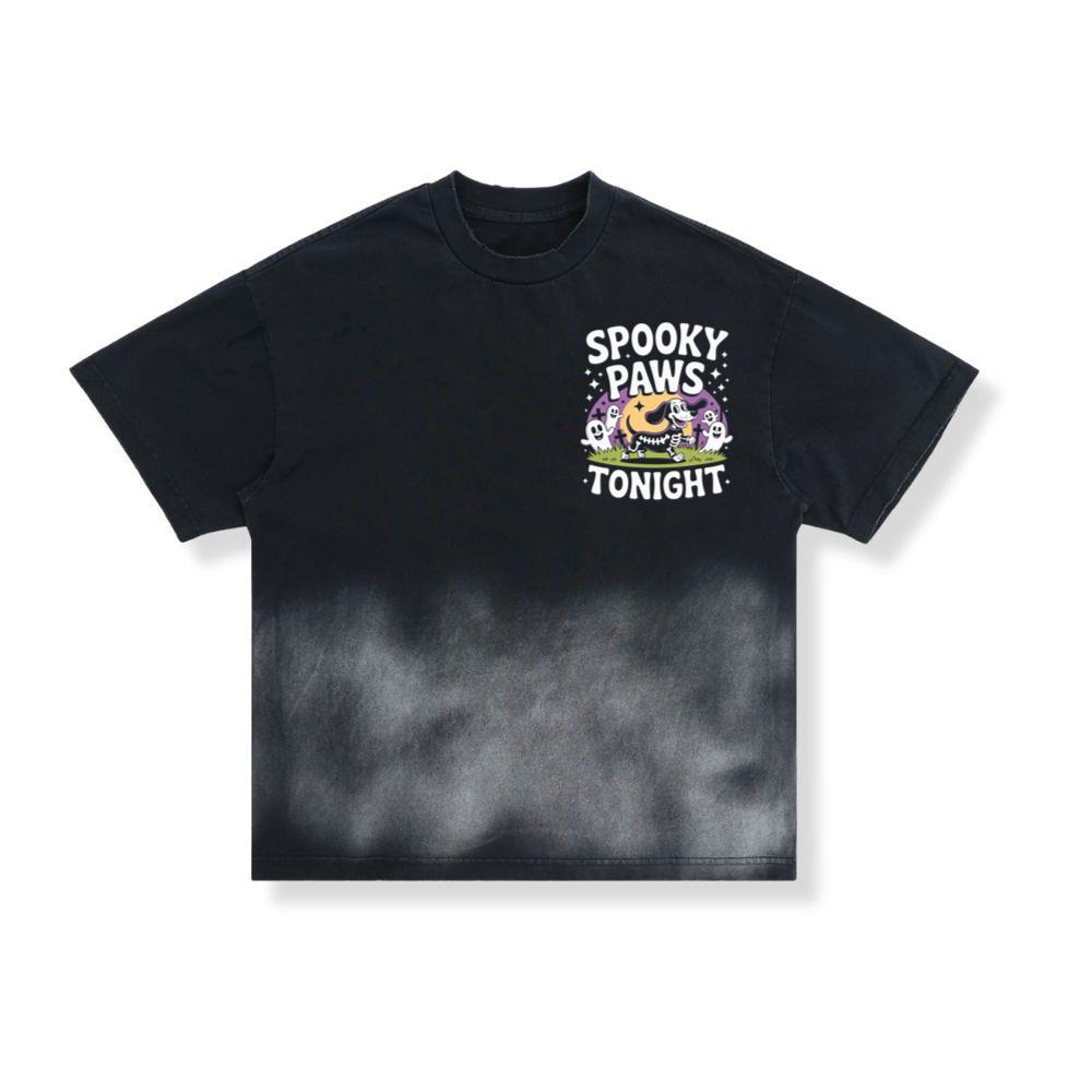 Spooky Paws Tonight Dog Skeleton Halloween Graphic T-Shirt - Image 2