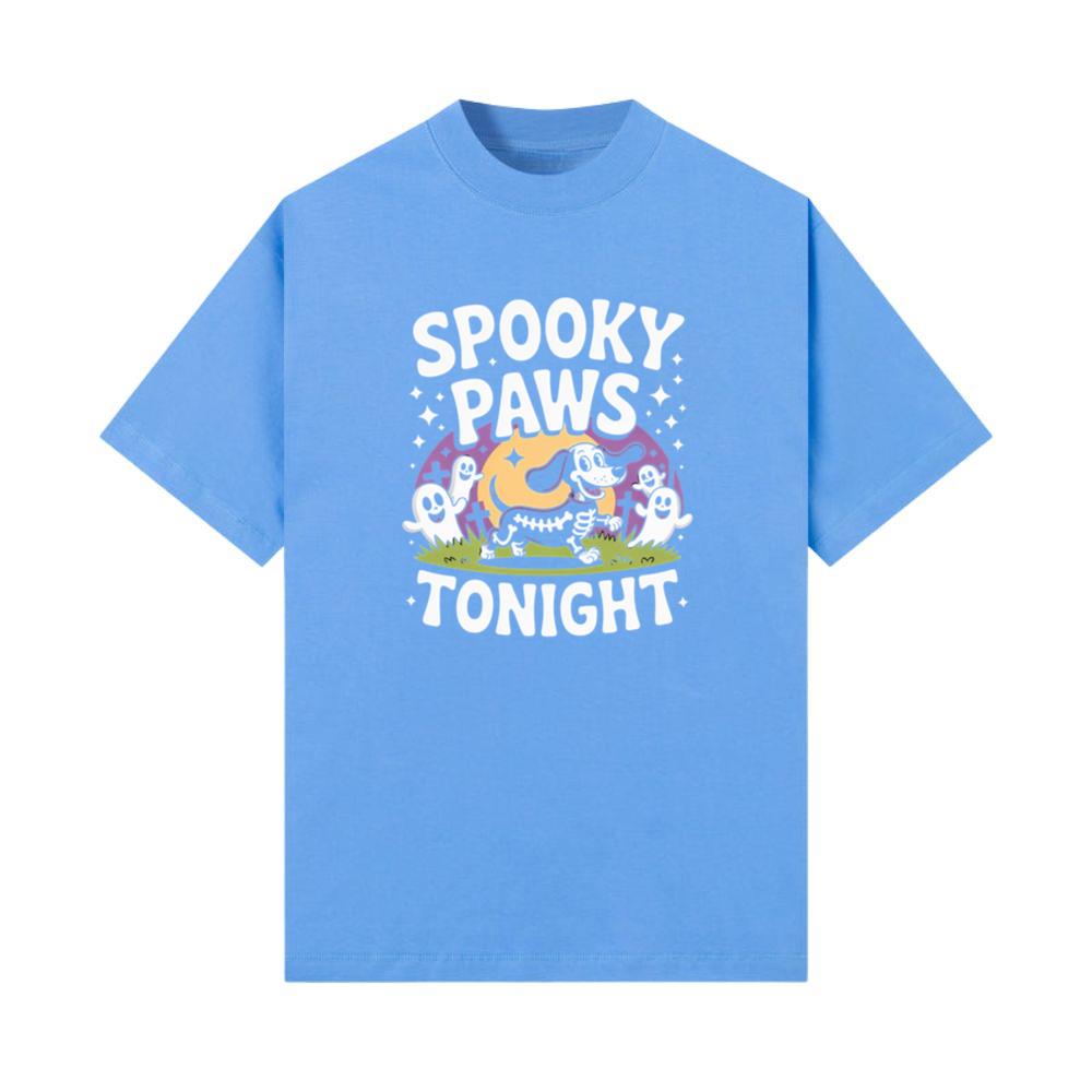 Spooky Paws Tonight Dog Skeleton Halloween Graphic T-Shirts
