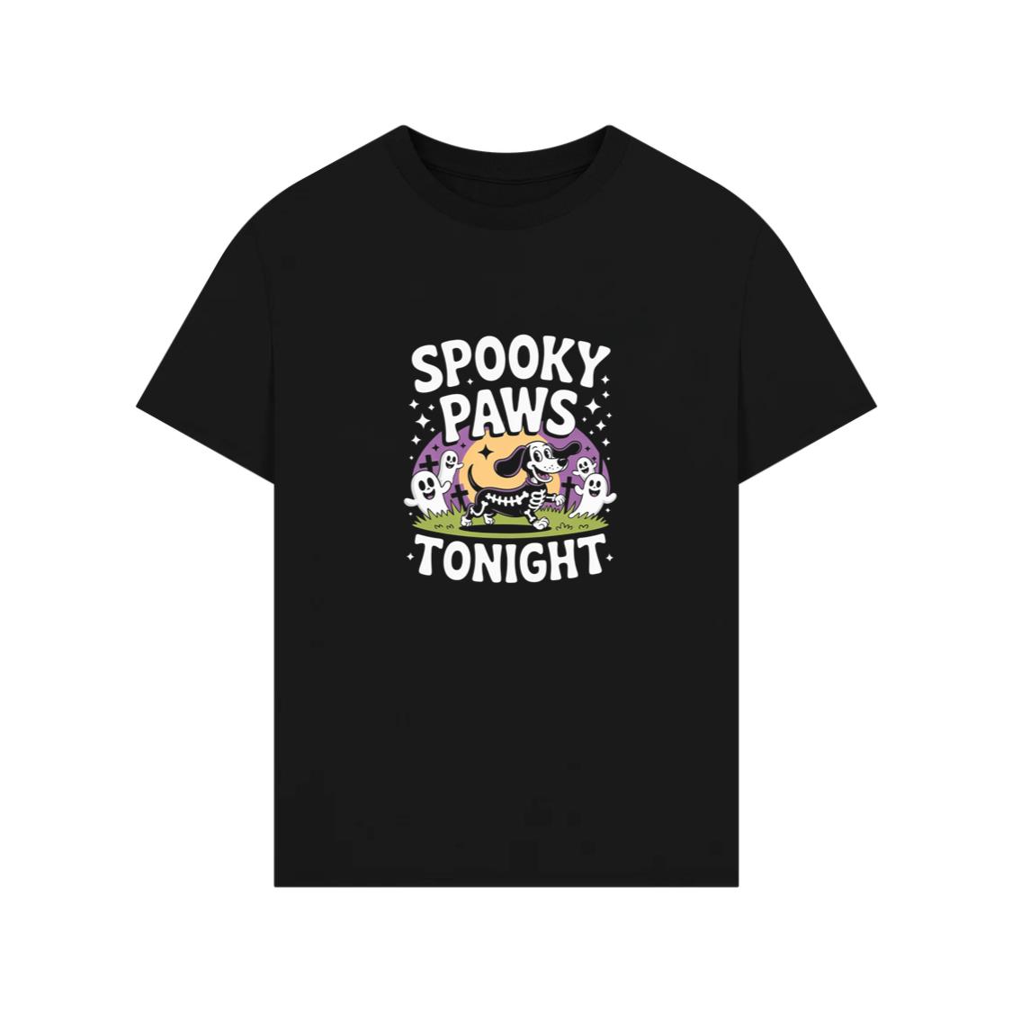 Spooky Paws Tonight Dog Skeleton Halloween Graphic T-Shirts
