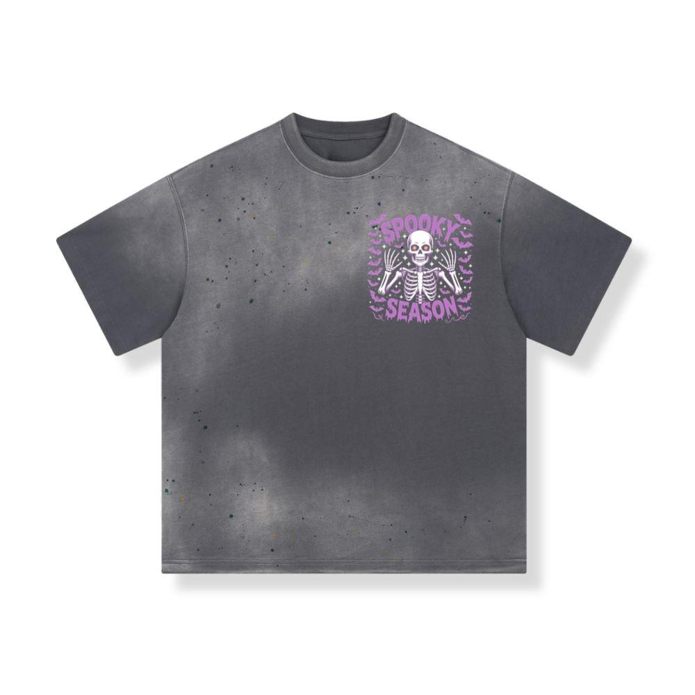 Spooky Season Skeleton Halloween Artwork T-Shirts - Image 4