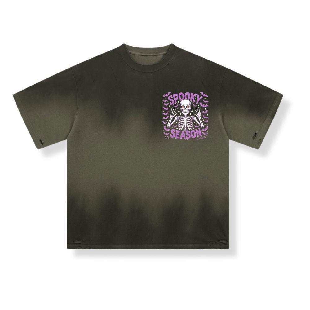 Spooky Season Skeleton Halloween Artwork T-Shirts - Image 3