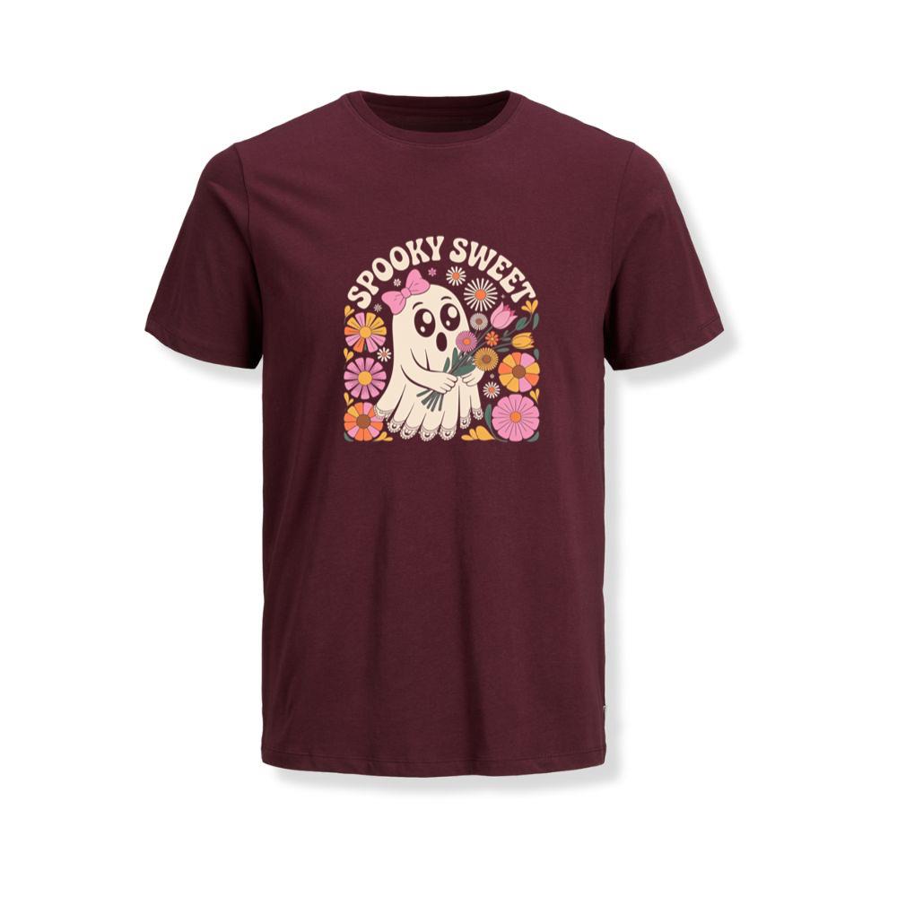 Spooky Sweet Ghost Flower Retro Cartoon Design T-Shirts - Image 4