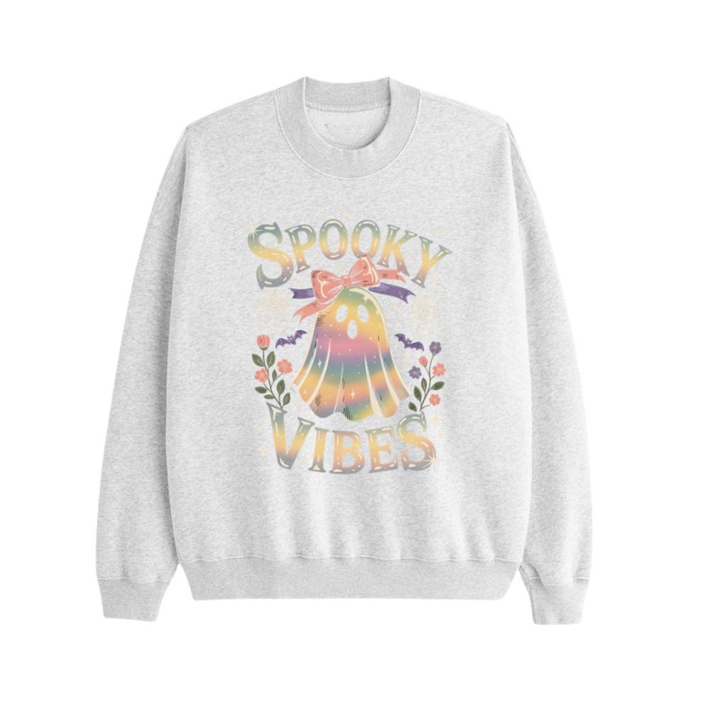 Spooky Vibes Cute Ghost Halloween Sweatshirt