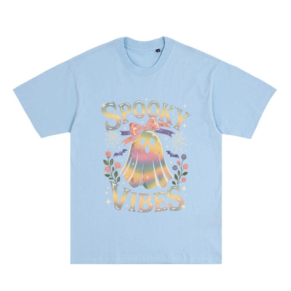 Spooky Vibes Cute Ghost Halloween T-Shirt